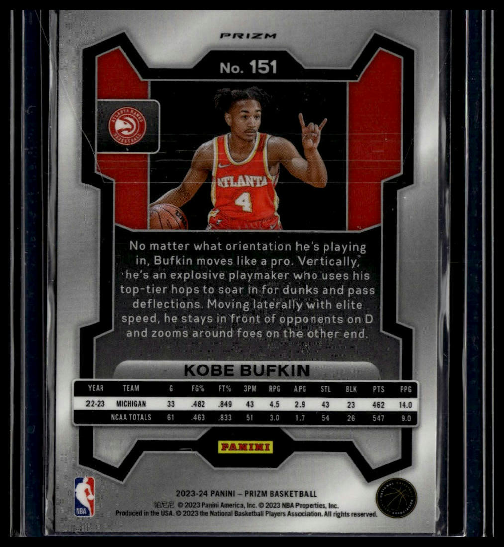 2023-24 Panini Prizm #151 Kobe Bufkin Prizms Red Ice