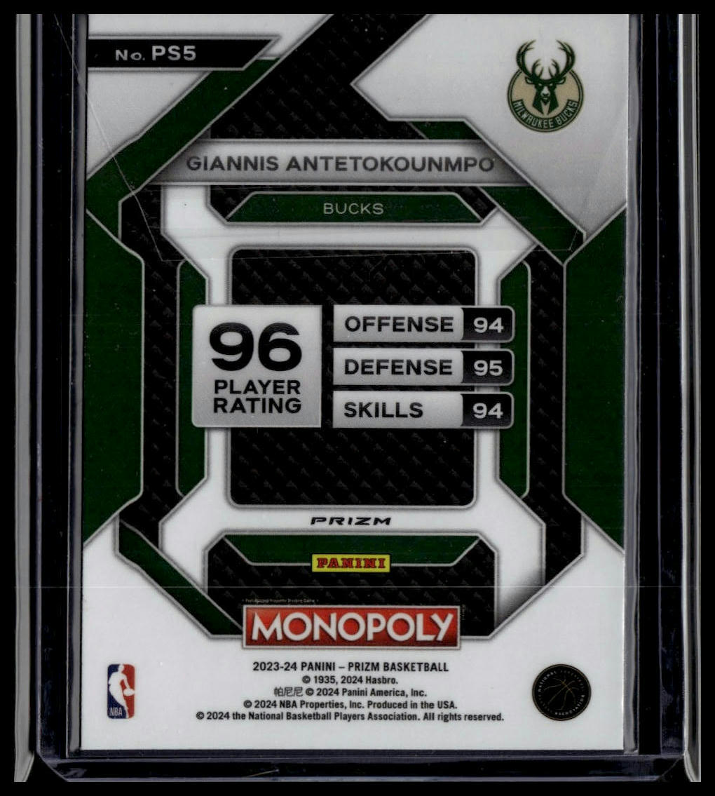 2023-24 Panini Prizm Monopoly #PS5 Giannis Antetokounmpo All-Star Purple