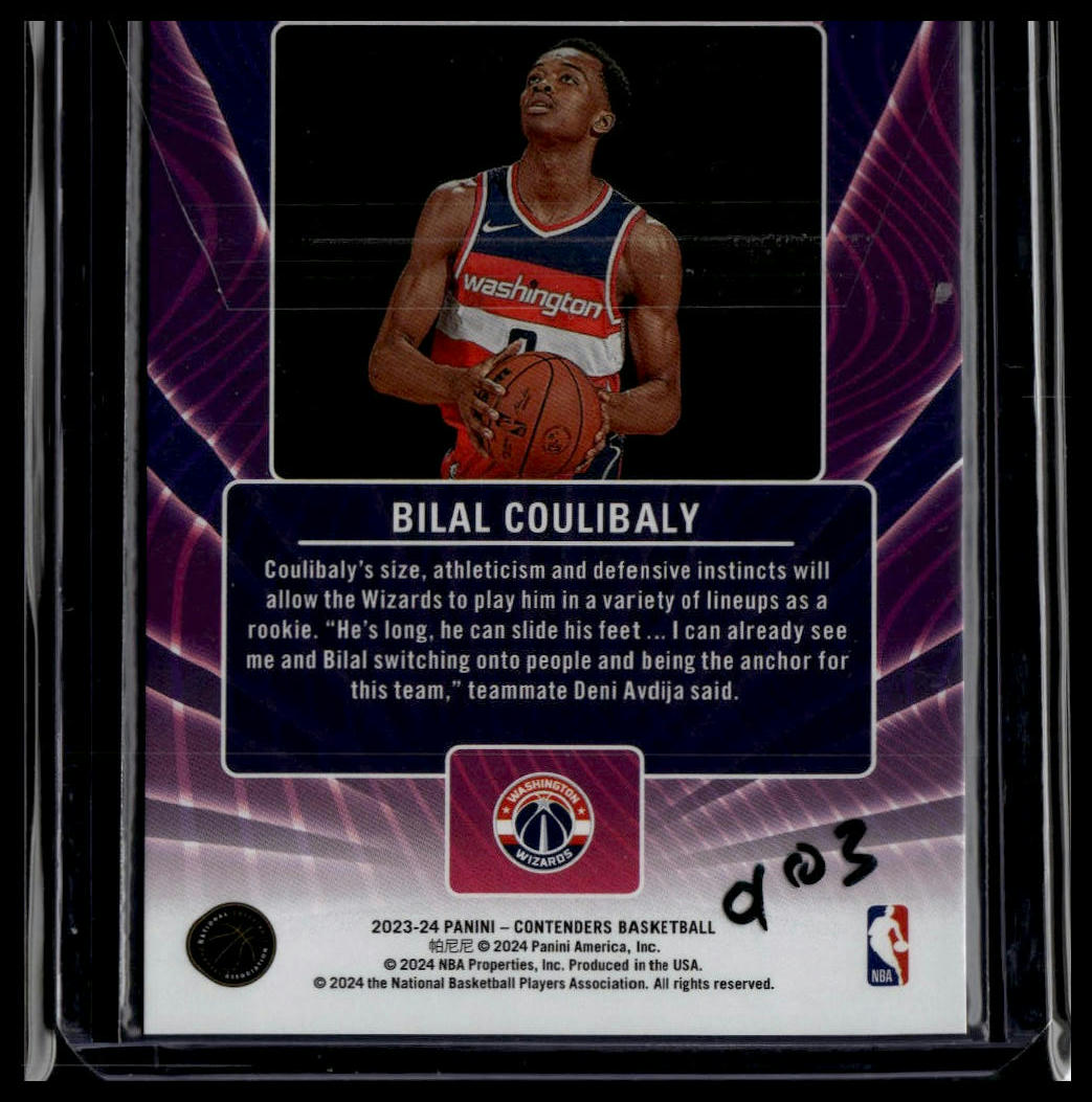 2023-24 Panini Contenders #7 Bilal Coulibaly Lottery Ticket