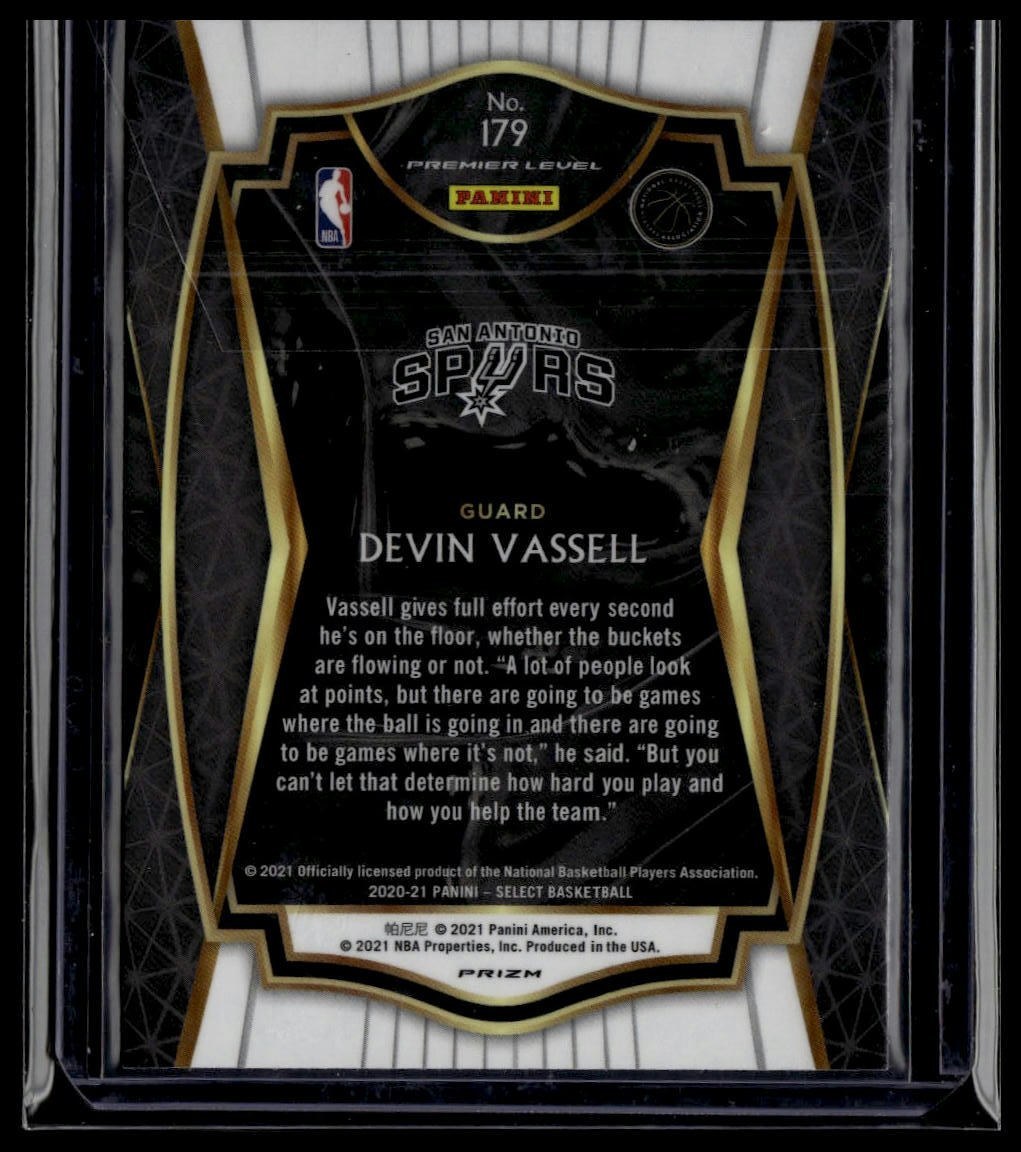 2020-21 Panini Select #179 Devin Vassell Red White Orange Shimmer