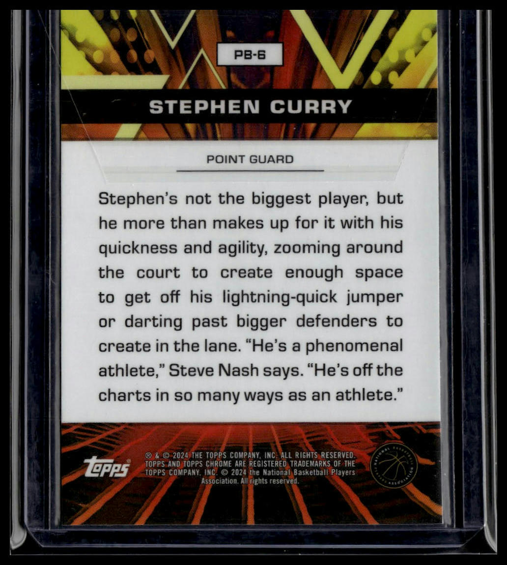 2023-24 Topps Chrome #PB-6 Stephen Curry Power Boosters Refractor Blue