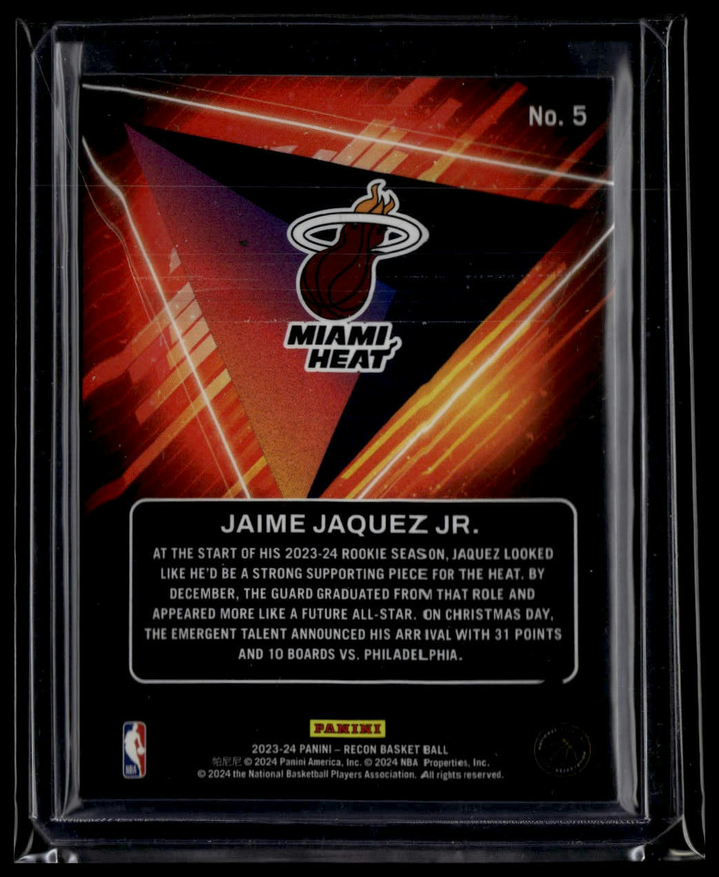 2023-24 Panini Recon #5 Jaime Jaquez Jr. Future Legends
