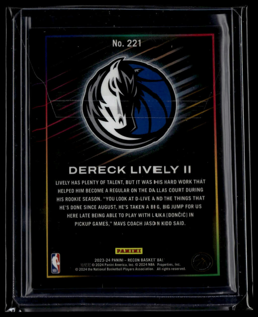 2023-24 Panini Recon #221 Dereck Lively II Holo Bronze #/299