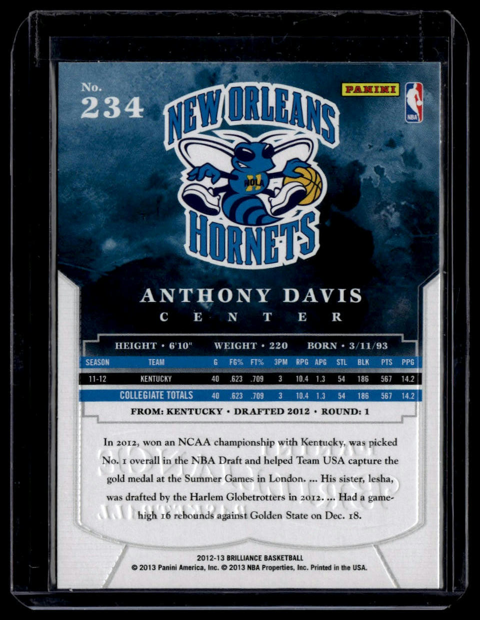 2012-13 Panini Brilliance #234 Anthony Davis