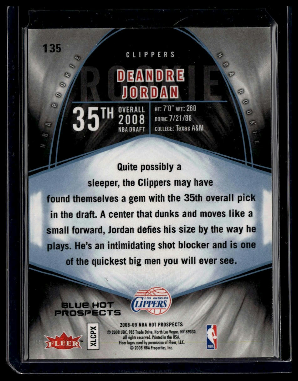 2008-09 Fleer Hot Prospects #135 DeAndre Jordan Blue