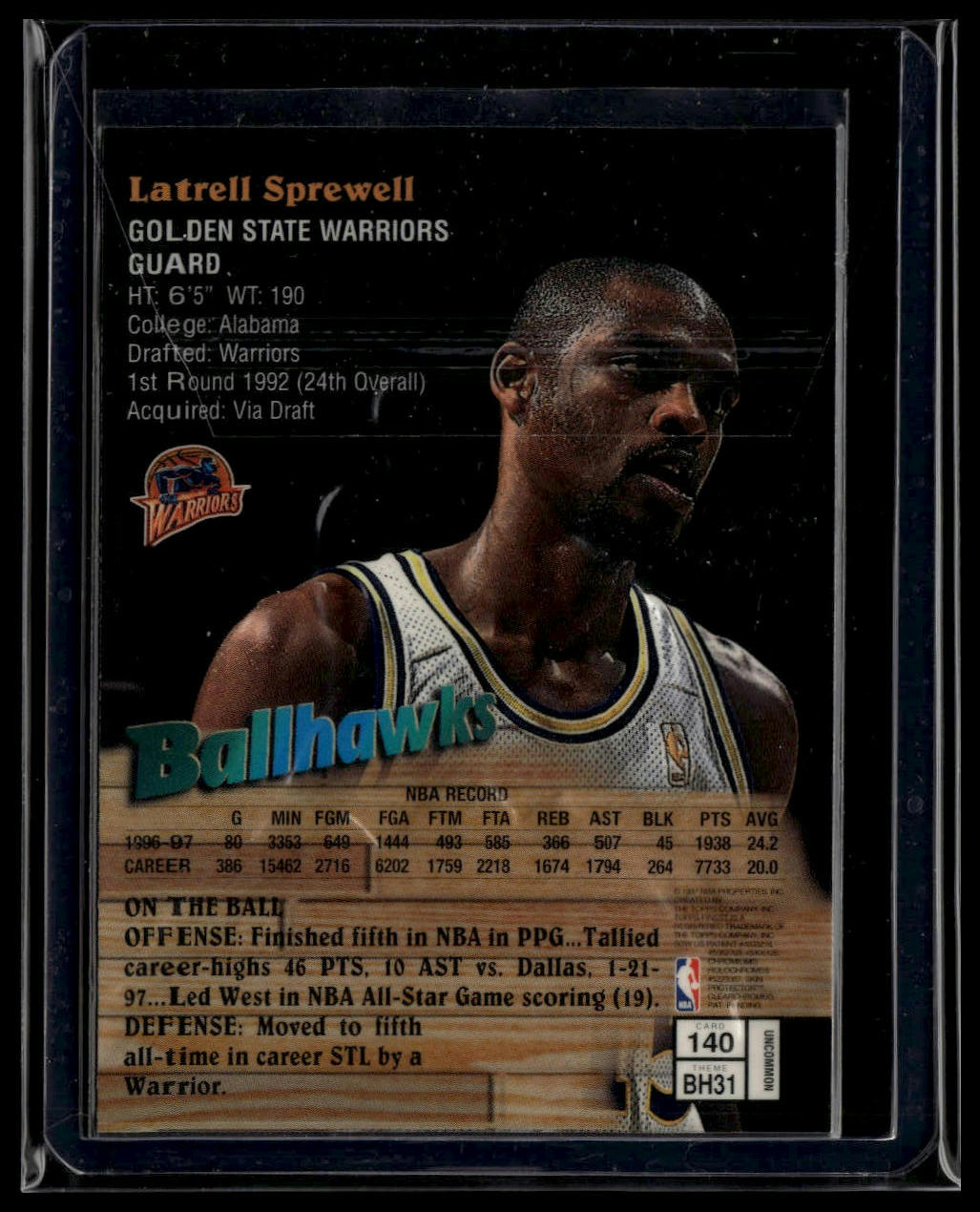 1997-98 Finest #140 Latrell Sprewell Embossed