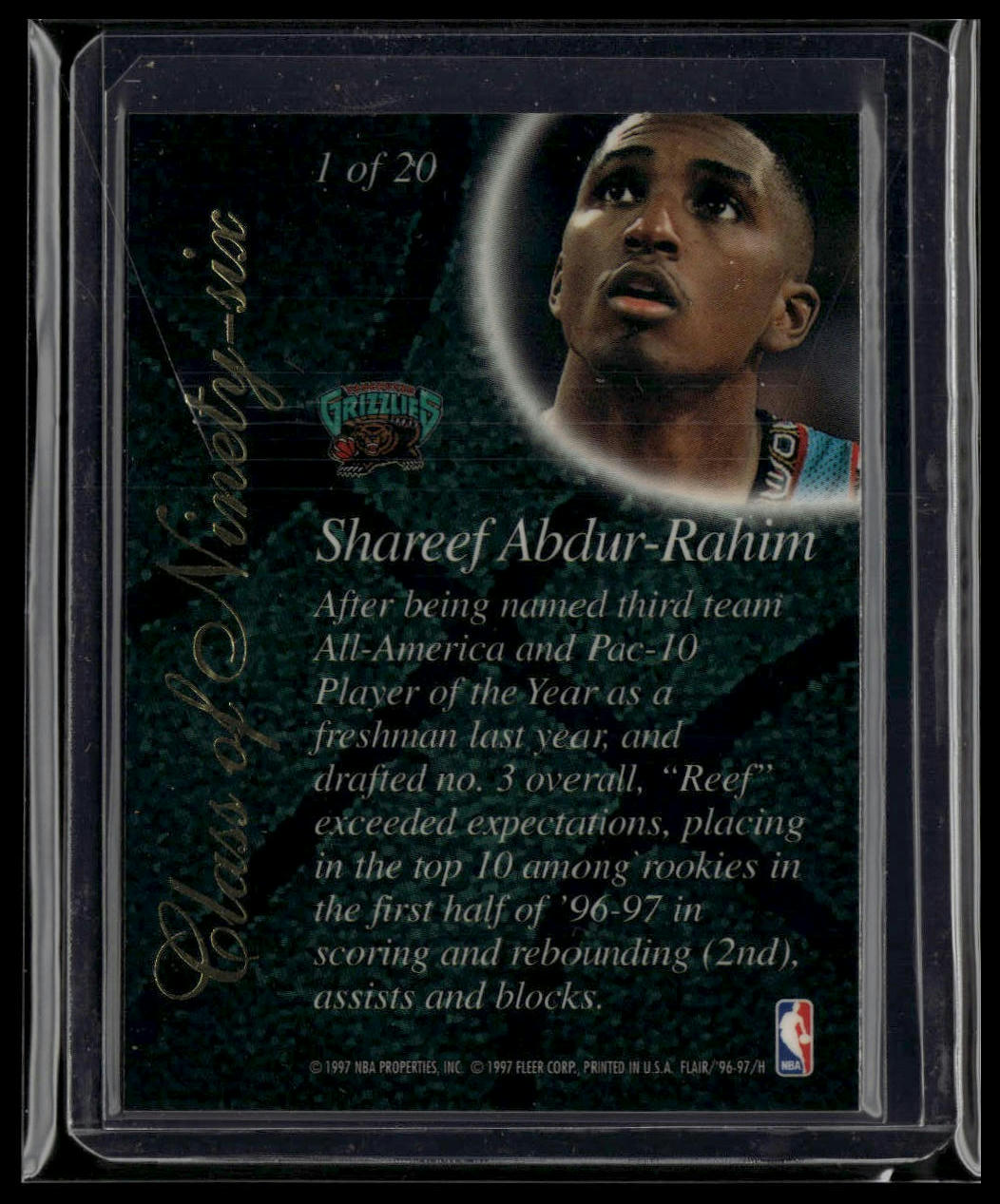 1996-97 Flair Showcase #1 Shareef Abdur-Rahim Class of '96