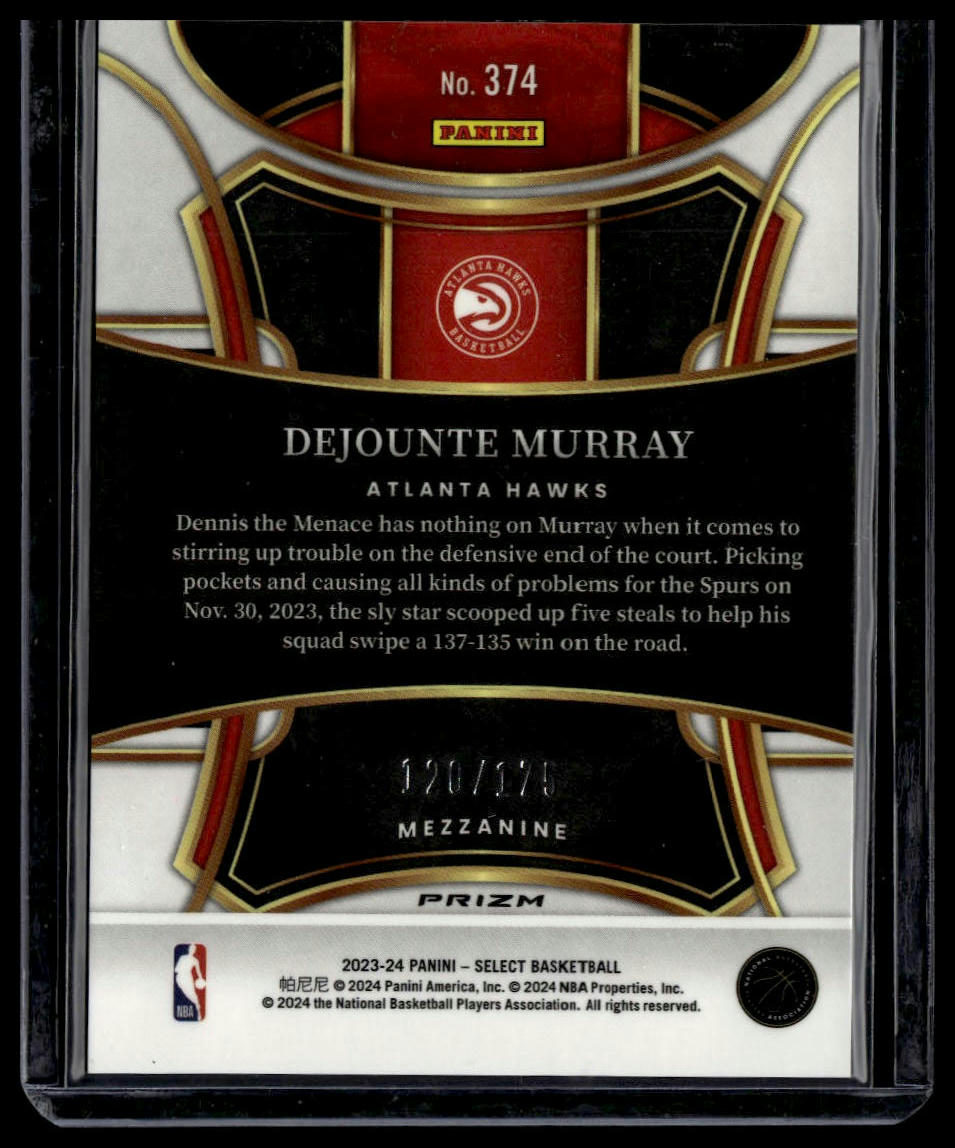 2023-24 Panini Select #374 Dejounte Murray Maroon Prizms #/175