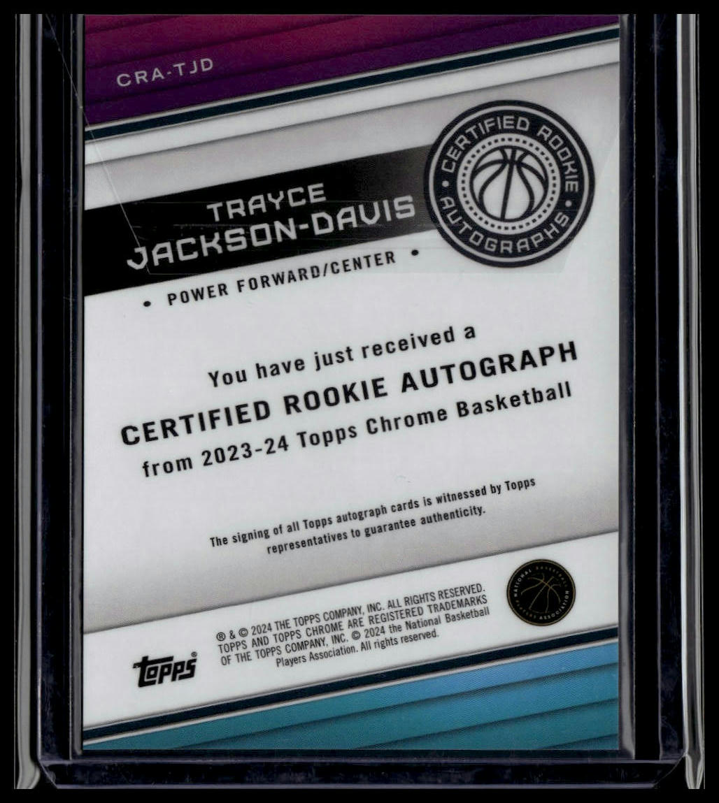 2023-24 Topps Chrome #CRA-TJD Trayce Jackson-Davis Certified Rookie Autographs