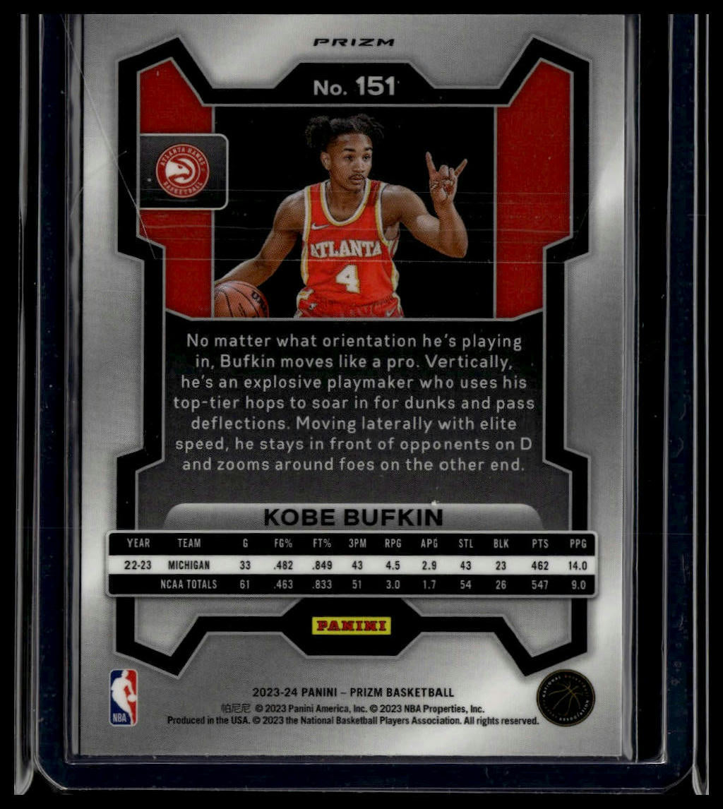 2023-24 Panini Prizm #151 Kobe Bufkin Prizms Red Ice