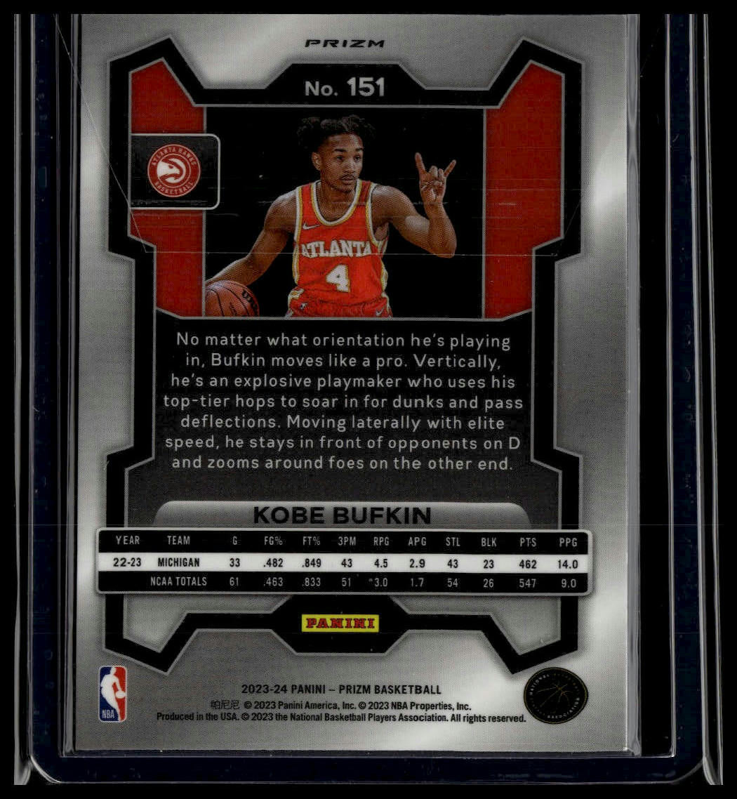 2023-24 Panini Prizm #151 Kobe Bufkin Prizms Silver