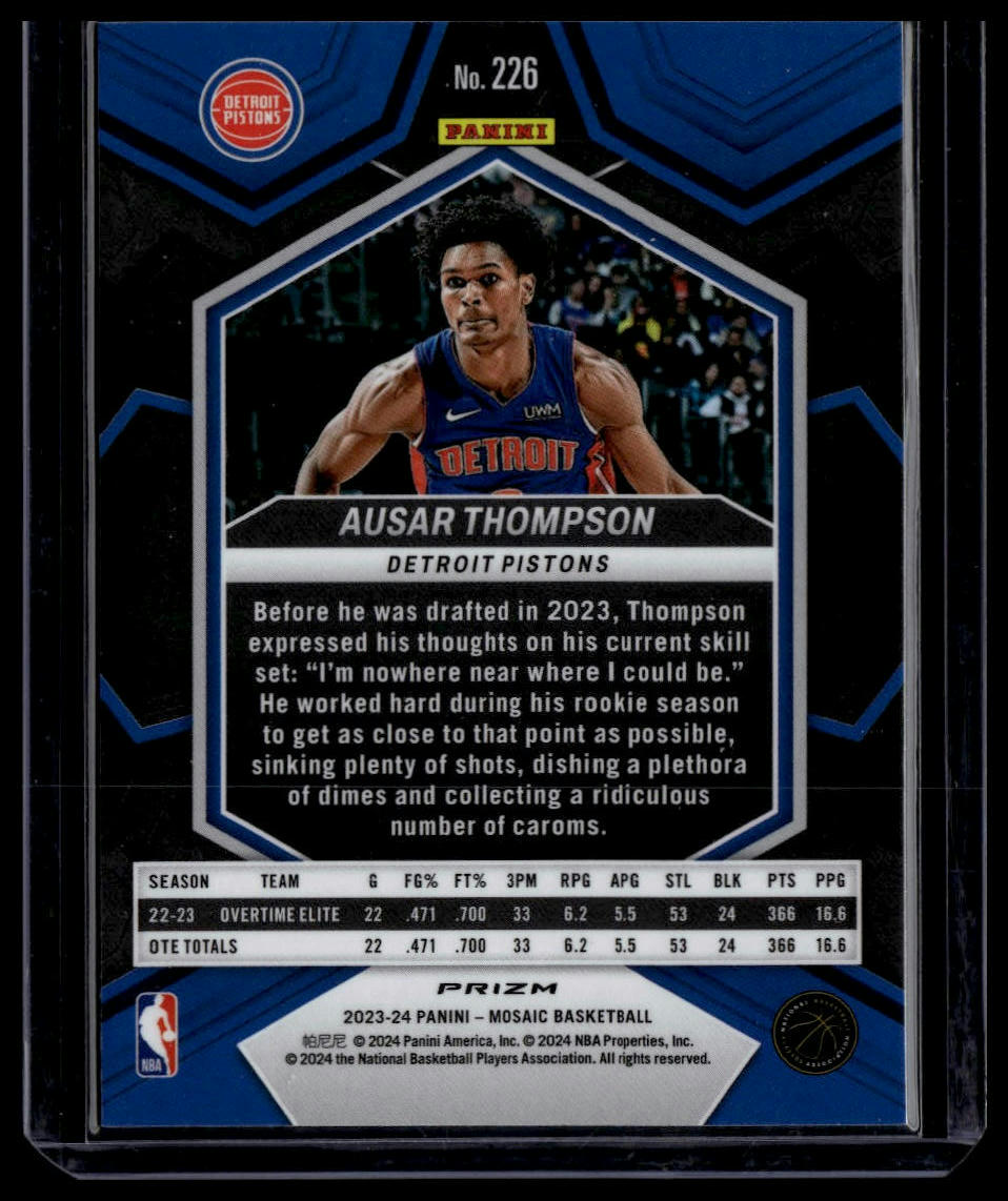 2023-24 Panini Mosaic #226 Ausar Thompson Green