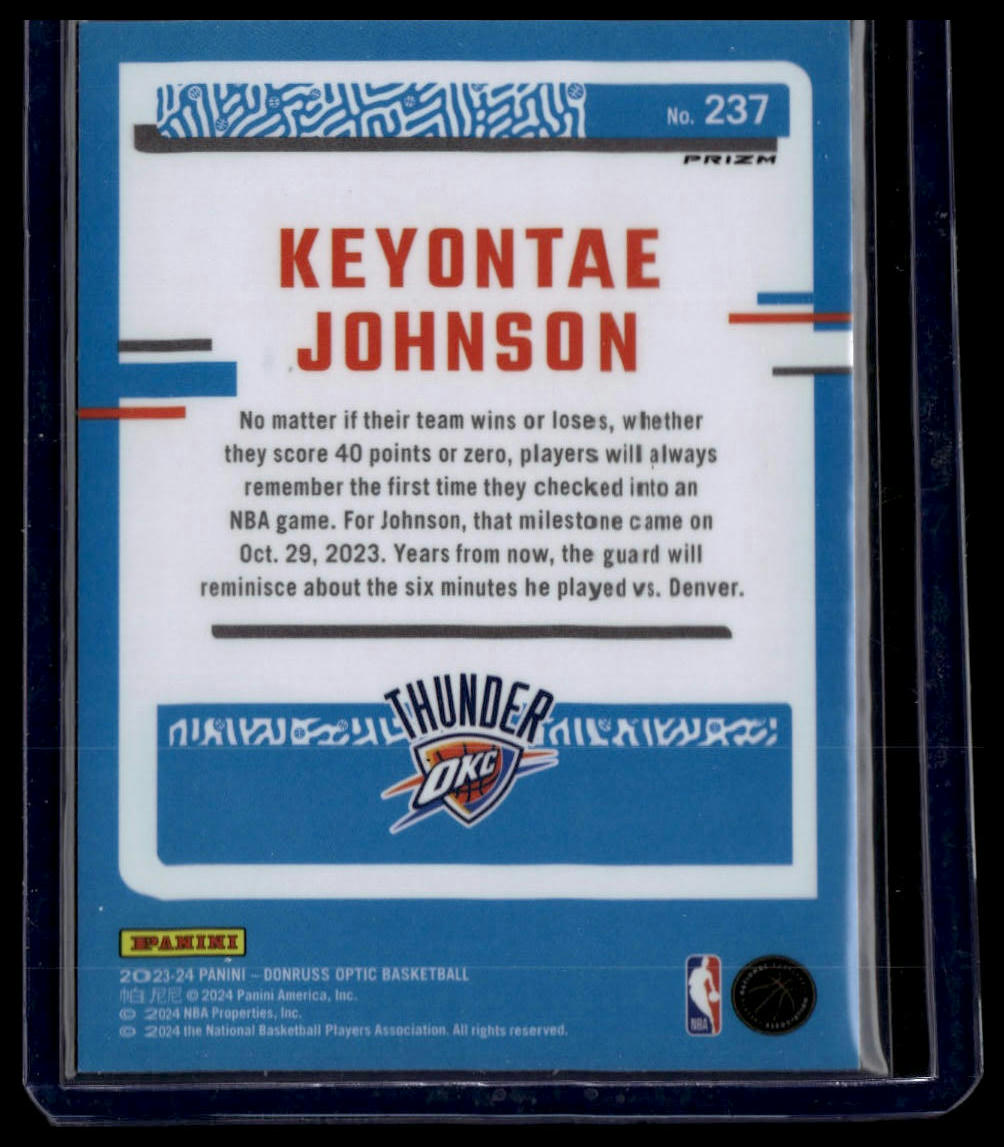2023-24 Donruss Optic #237 Keyontae Johnson Hyper Pink
