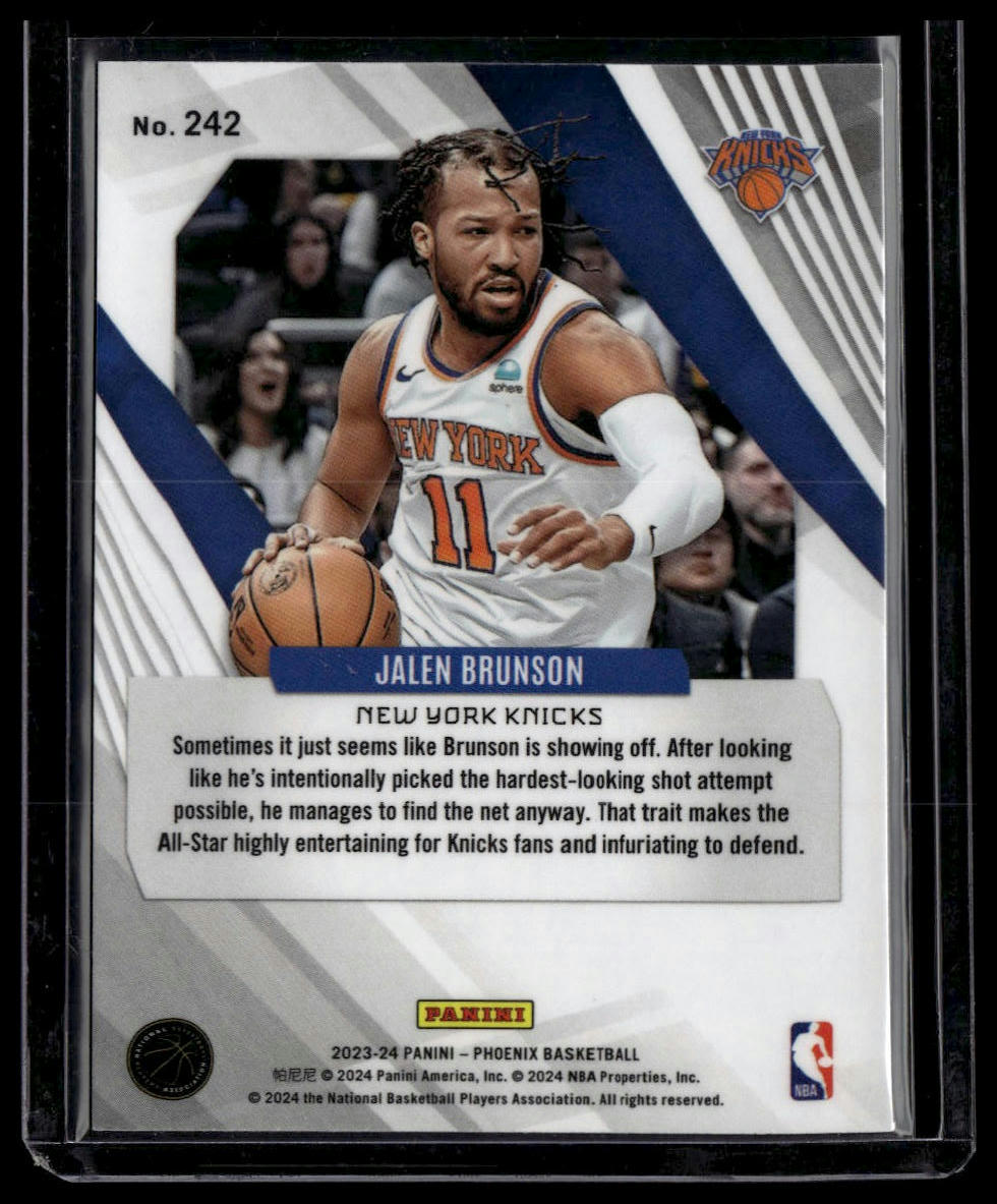 2023-24 Panini Phoenix #242 Jalen Brunson Phoenix Teal Lazer