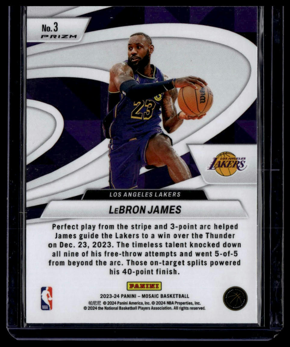 2023-24 Panini Mosaic #3 LeBron James Give and Go Mosaic Green