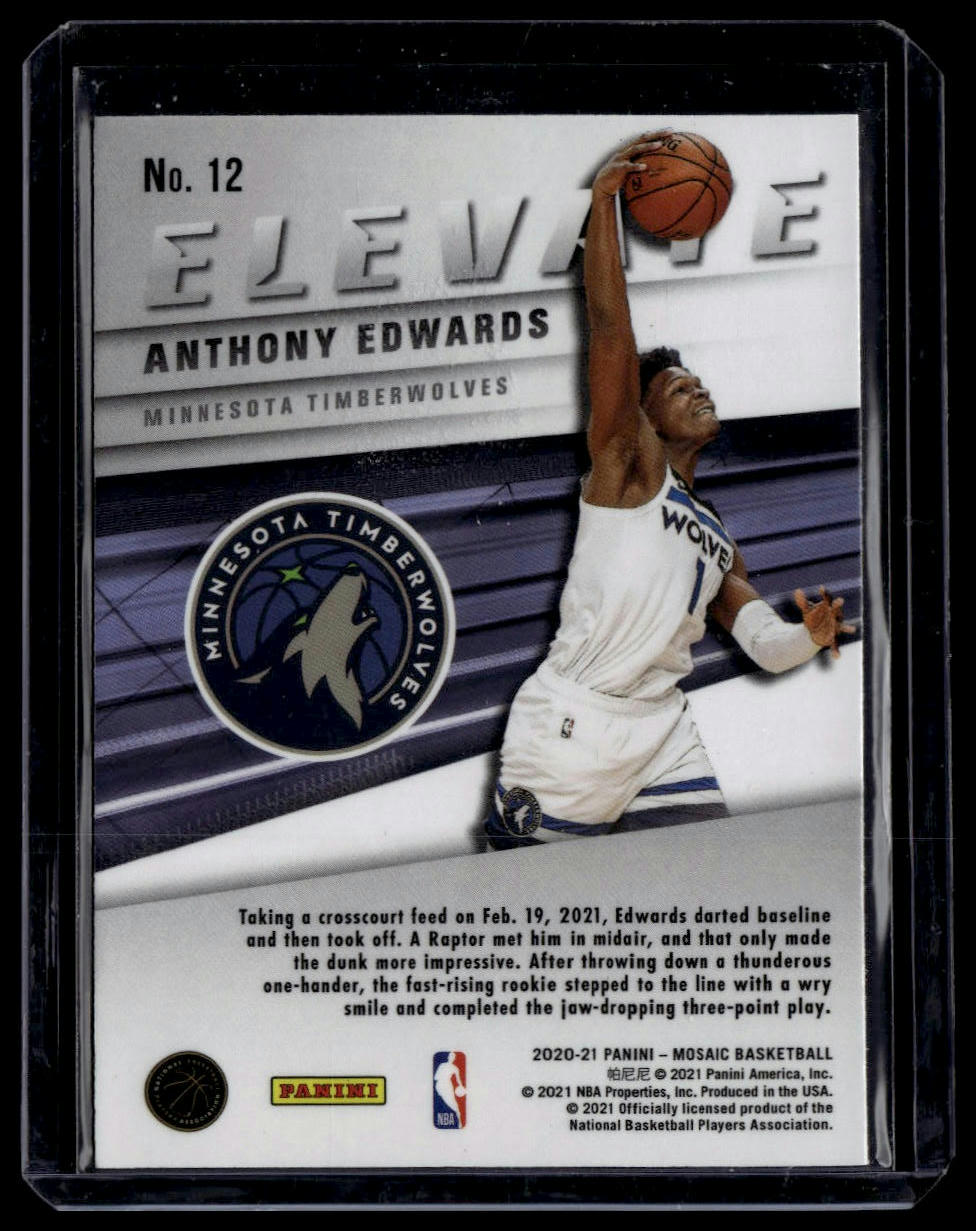2020-21 Panini Mosaic #12 Anthony Edwards Elevate
