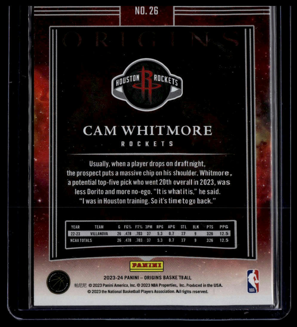 2023-24 Panini Origins #26 Cam Whitmore Orange #/75