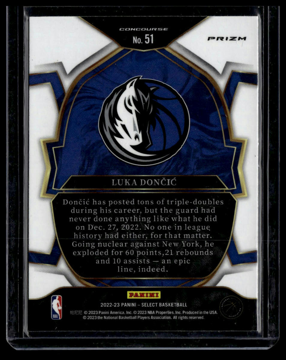 2022-23 Panini Select #51 Luka Doncic Orange Flash Prizms