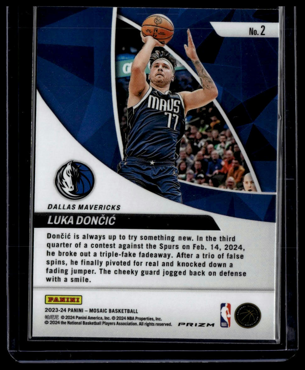 2023-24 Panini Mosaic #2 Luka Doncic Elevate Mosaic Green