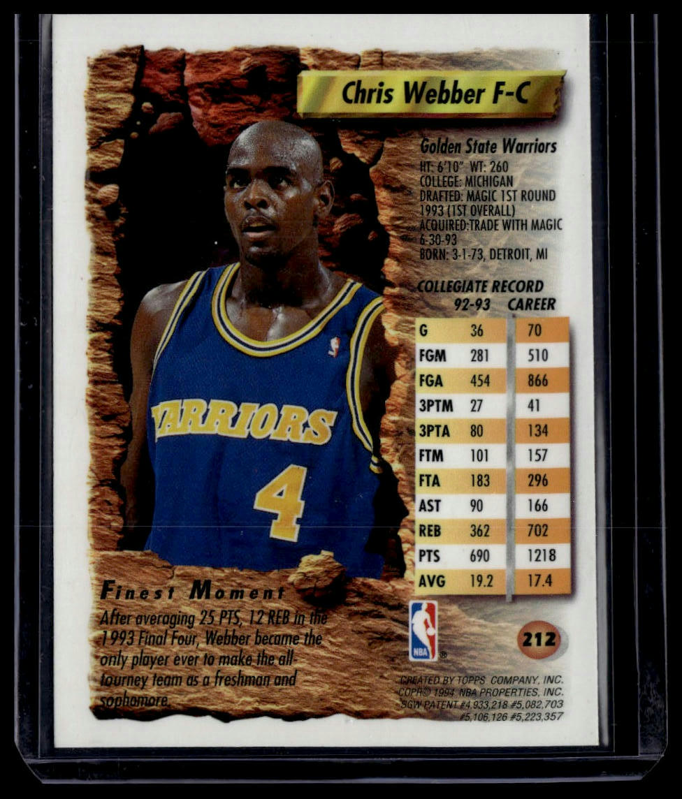 1993-94 Finest #212 Chris Webber