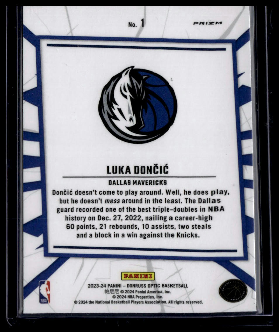 2023-24 Donruss Optic #1 Luka Doncic My House Holo