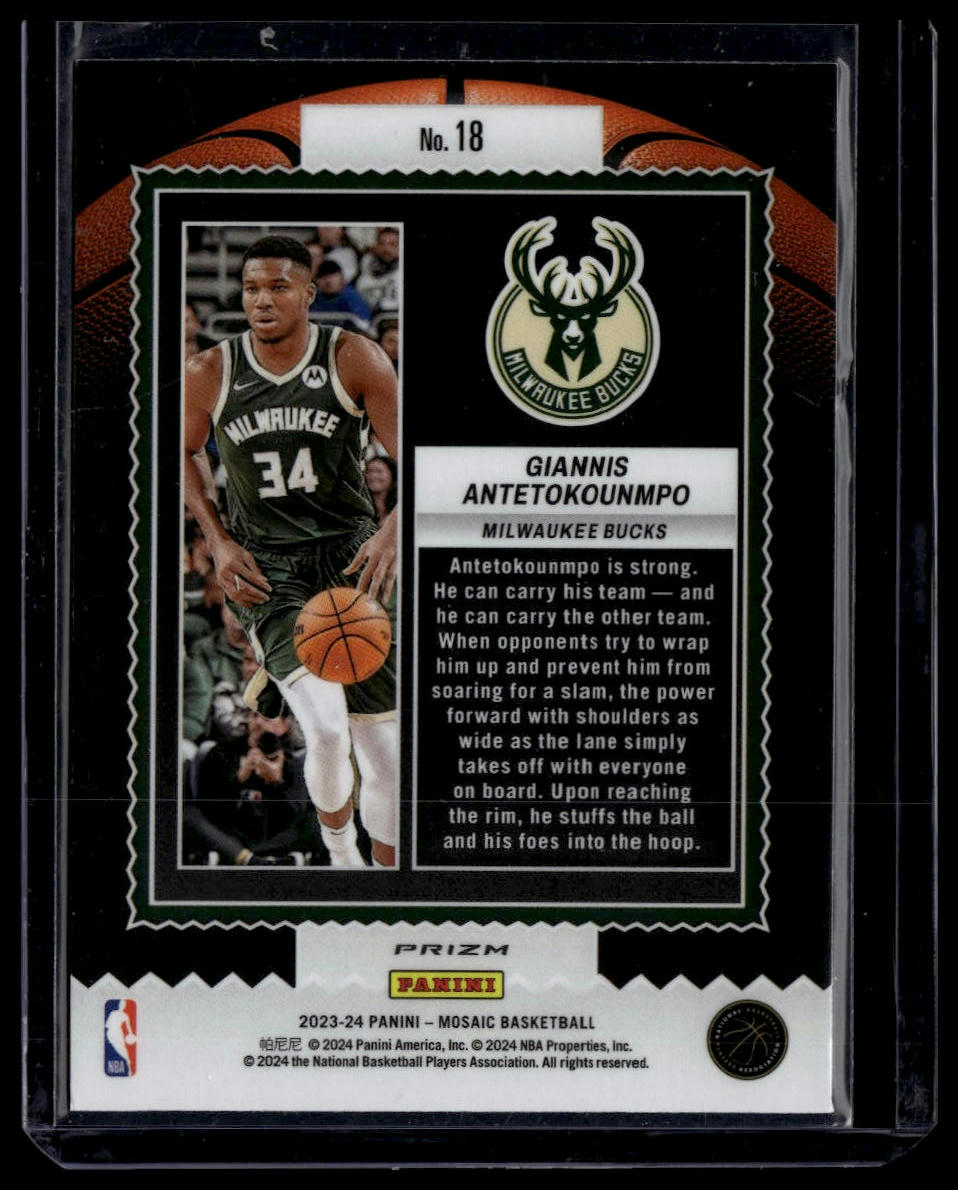 2023-24 Panini Mosaic #18 Giannis Antetokounmpo Jam Masters Mosaic