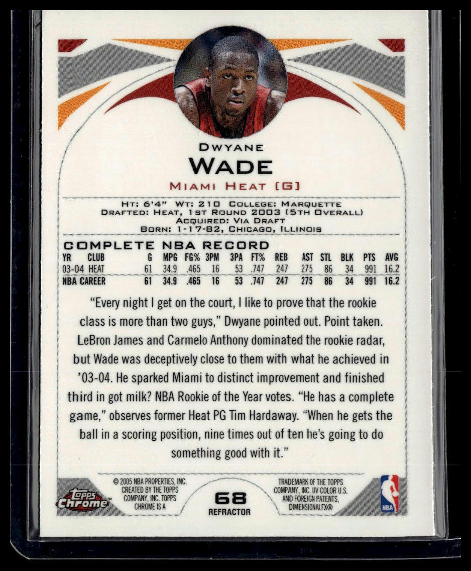 2004-05 Topps Chrome #68 Dwyane Wade Refractors