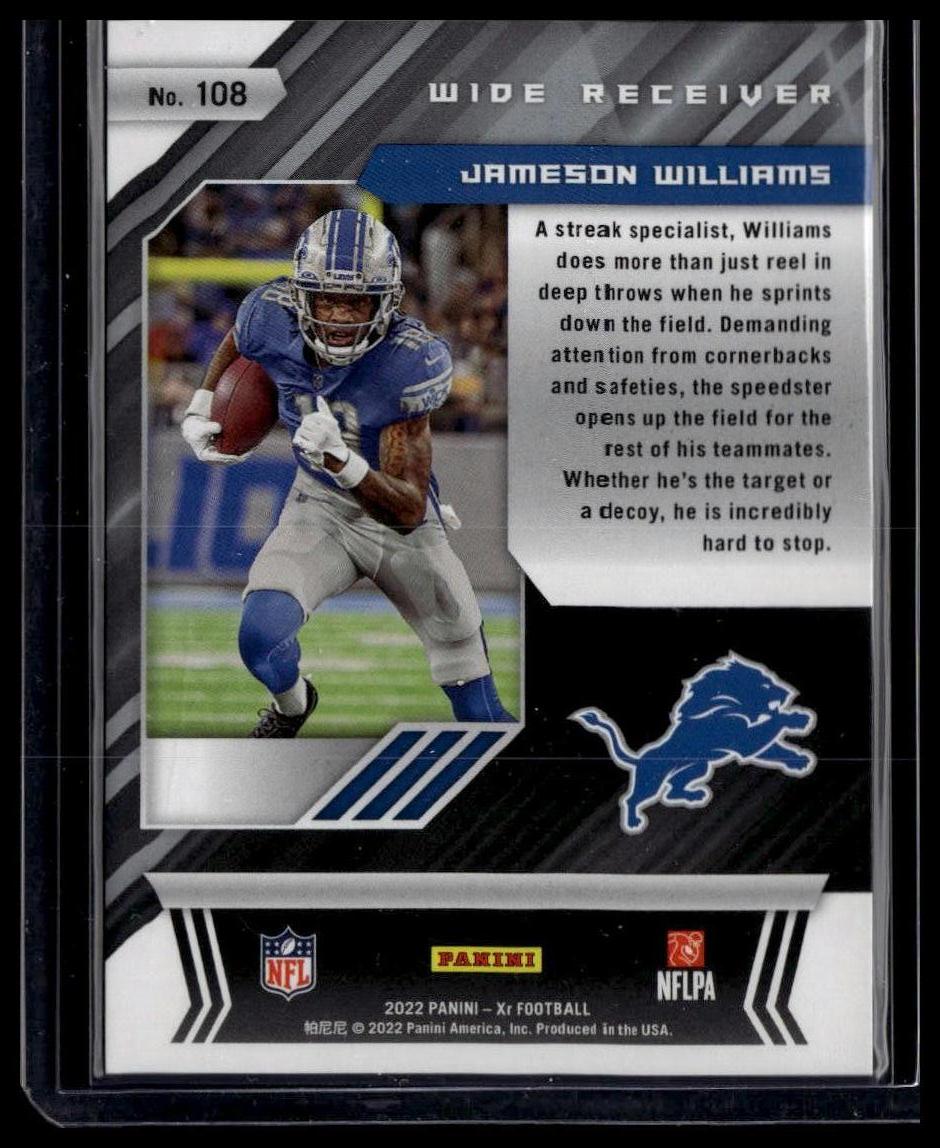 2022 Panini XR #108 Jameson Williams Blue #/199