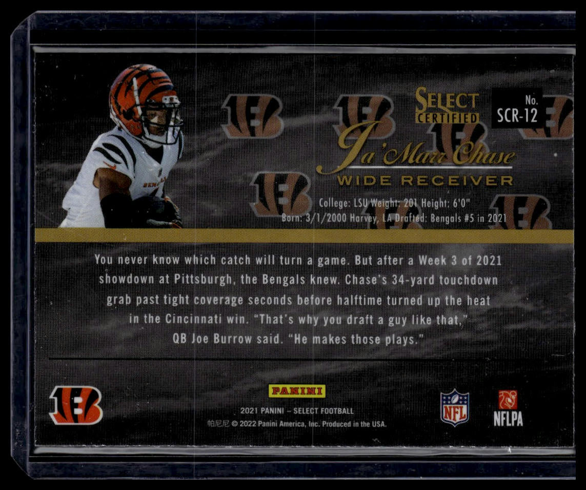 2021 Panini Select #SCR-12 Ja'Marr Chase Select Certified Rookies