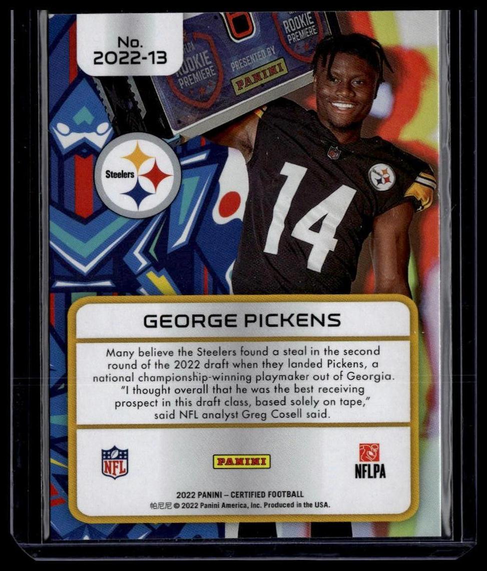 2022 Panini Certified #2022-13 George Pickens 2022