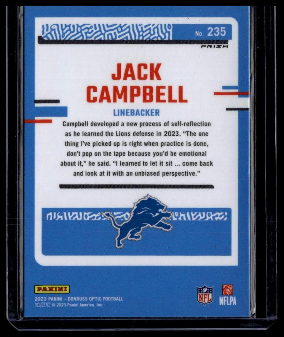 2023 Donruss Optic #235 Jack Campbell Blue Glitter