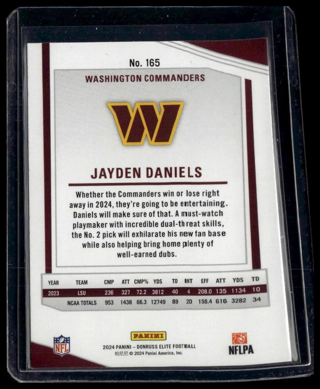2024 Donruss Elite #165 Jayden Daniels Green Disco