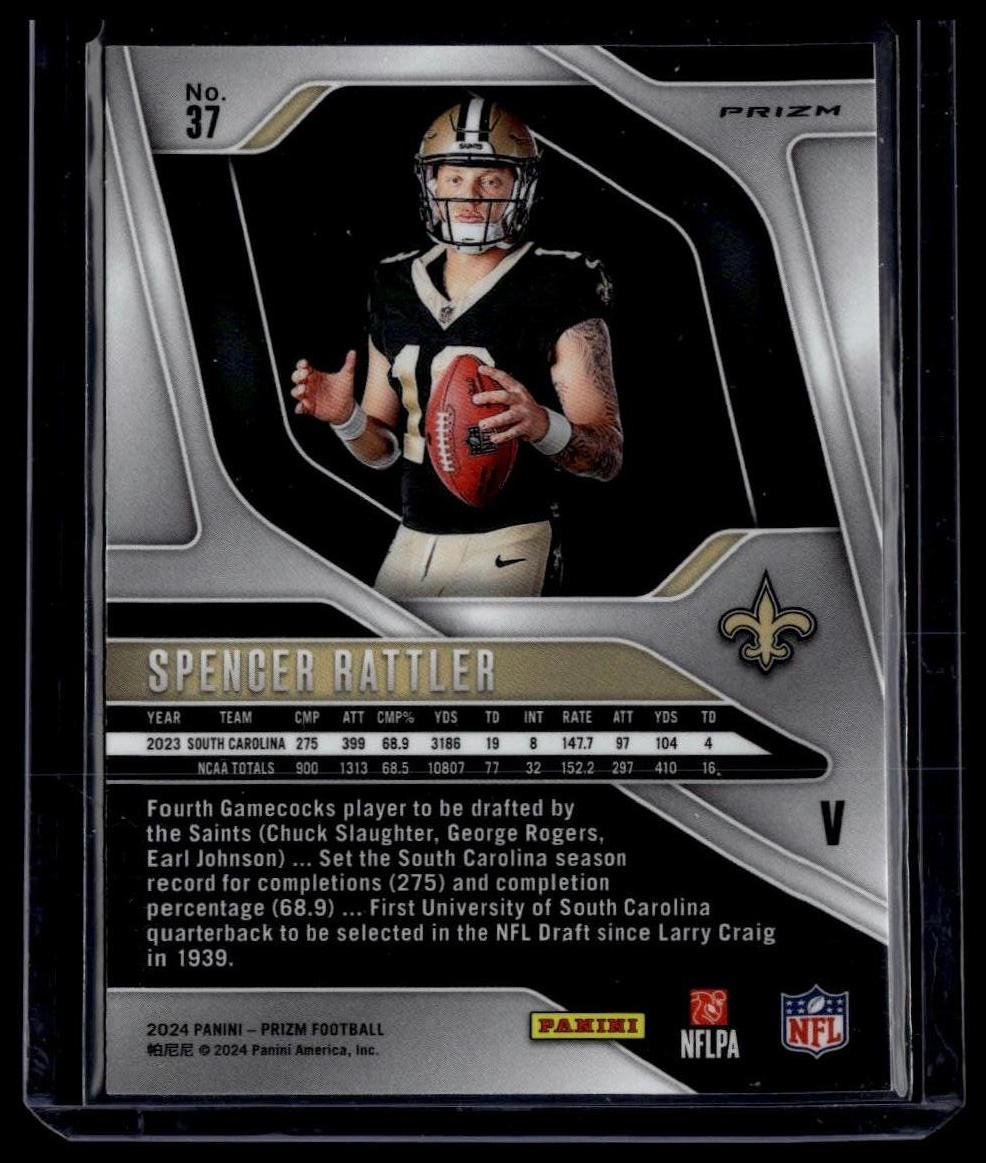 2024 Panini Prizm #37 Spencer Rattler Rookie Variations Silver Prizm