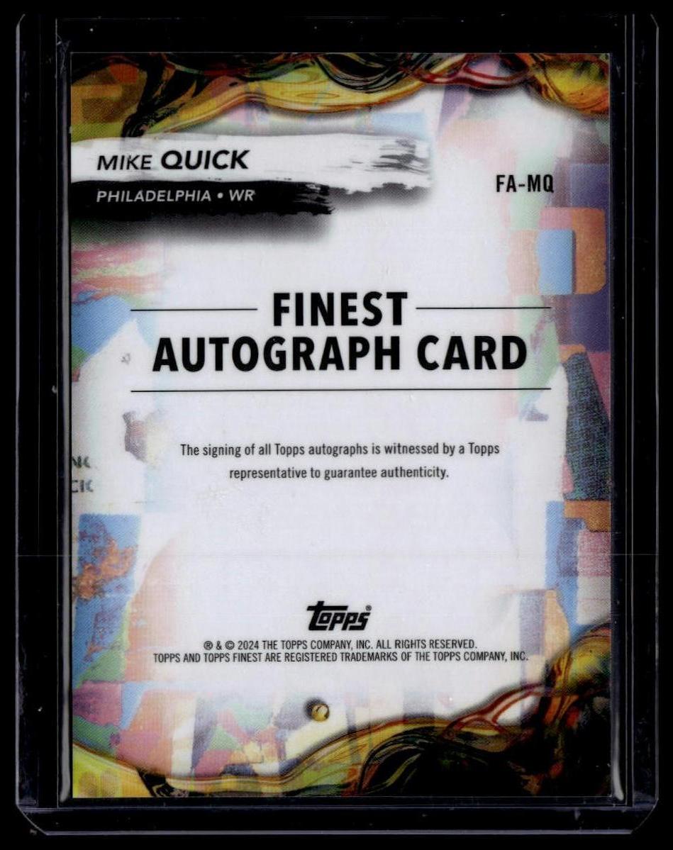 2024 Finest #FA-MQ Mike Quick Finest Autographs Gold Refractor #/50
