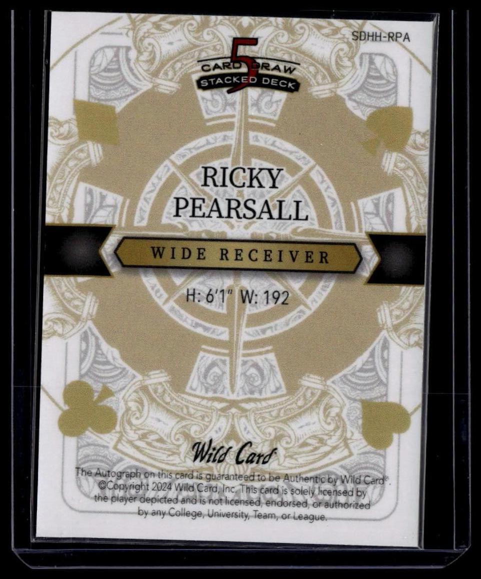 2024 Wild Card 5 Card Draw Stacked Deck Ricky Pearsall Auto Red #/2