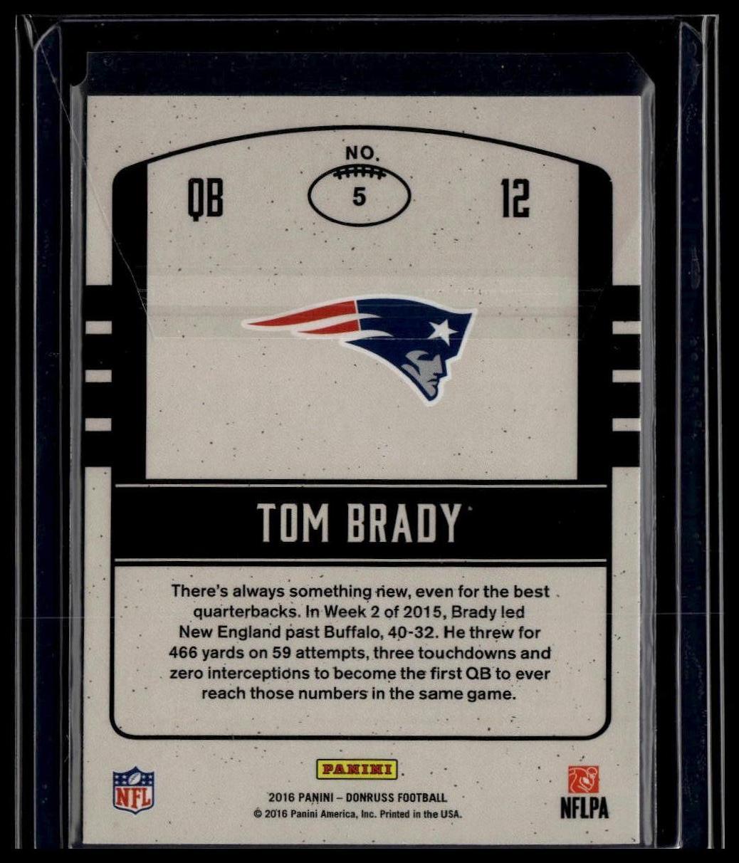 2016 Donruss #5 Tom Brady Legends of the Fall