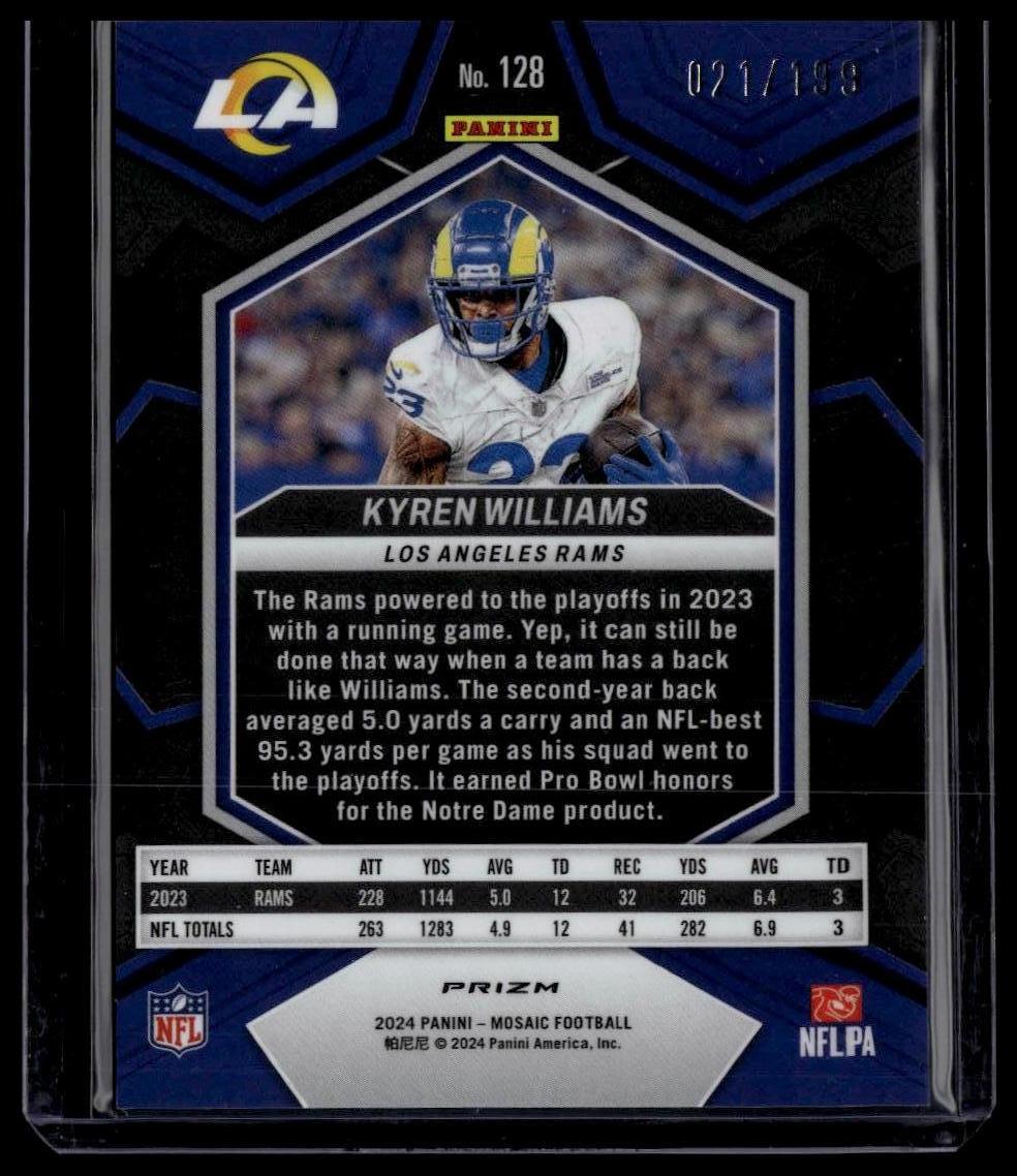 2024 Panini Mosaic #128 Kyren Williams Mosaic Orange #/199