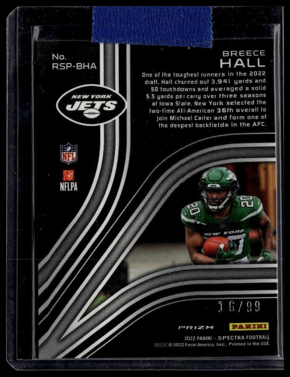 2022 Panini Spectra #RSP-BHA Breece Hall Rookie Spectris #/99