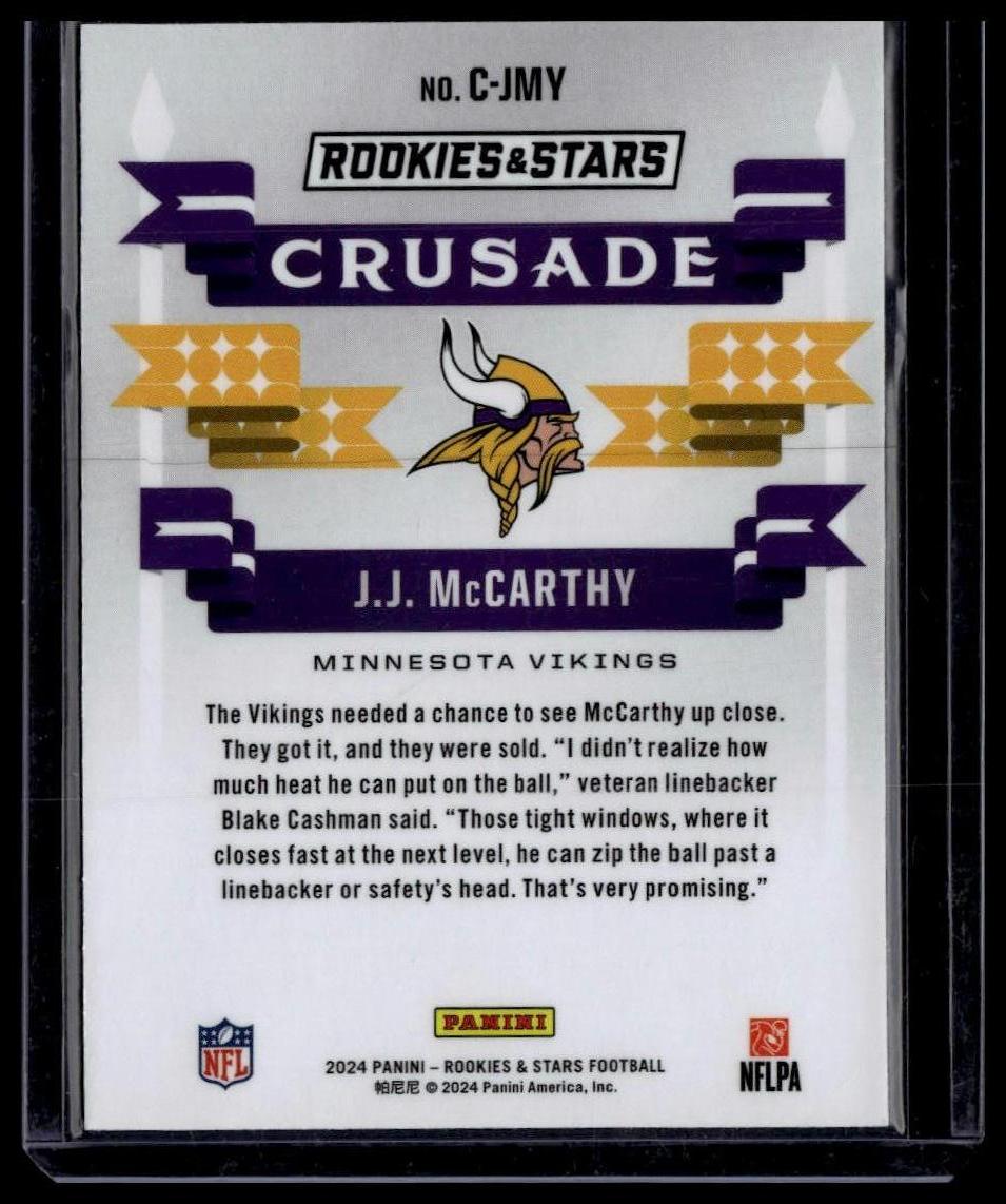 2024 Panini Rookies & Stars #C-JMY J.J. McCarthy Crusade Red Plaid