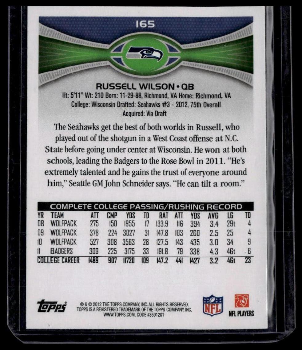 2012 Topps #165 Russell Wilson