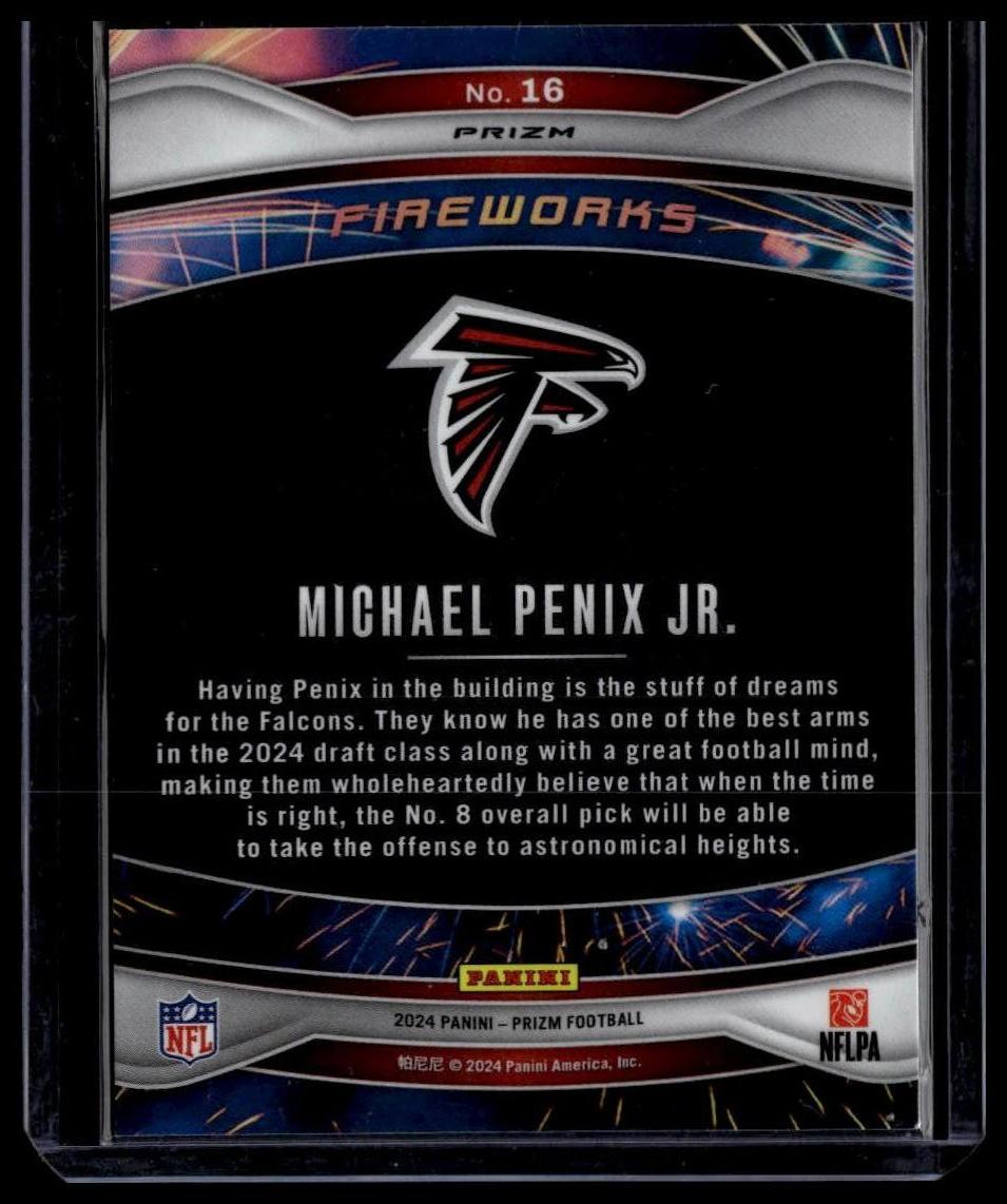 2024 Panini Prizm #16 Michael Penix Jr. Fireworks Green Prizm