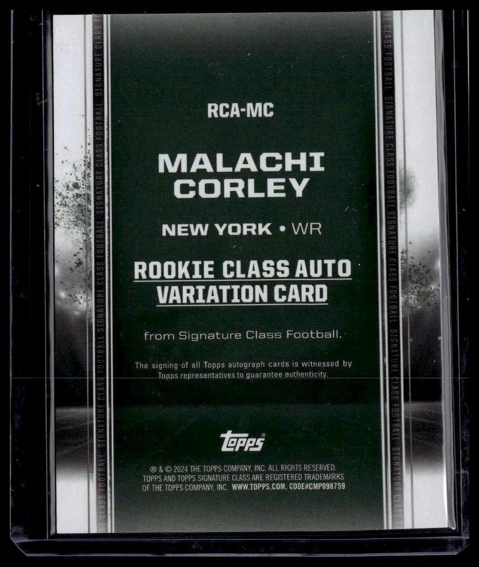 2024 Topps Signature Class #RCA-MC Malachi Corley Rookie Class Auto Variation
