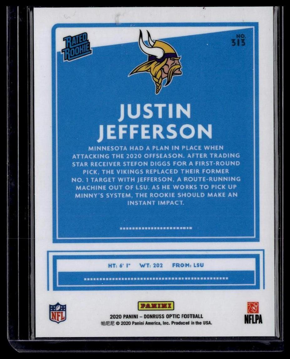 2020 Donruss #313 Justin Jefferson Aqueous Test