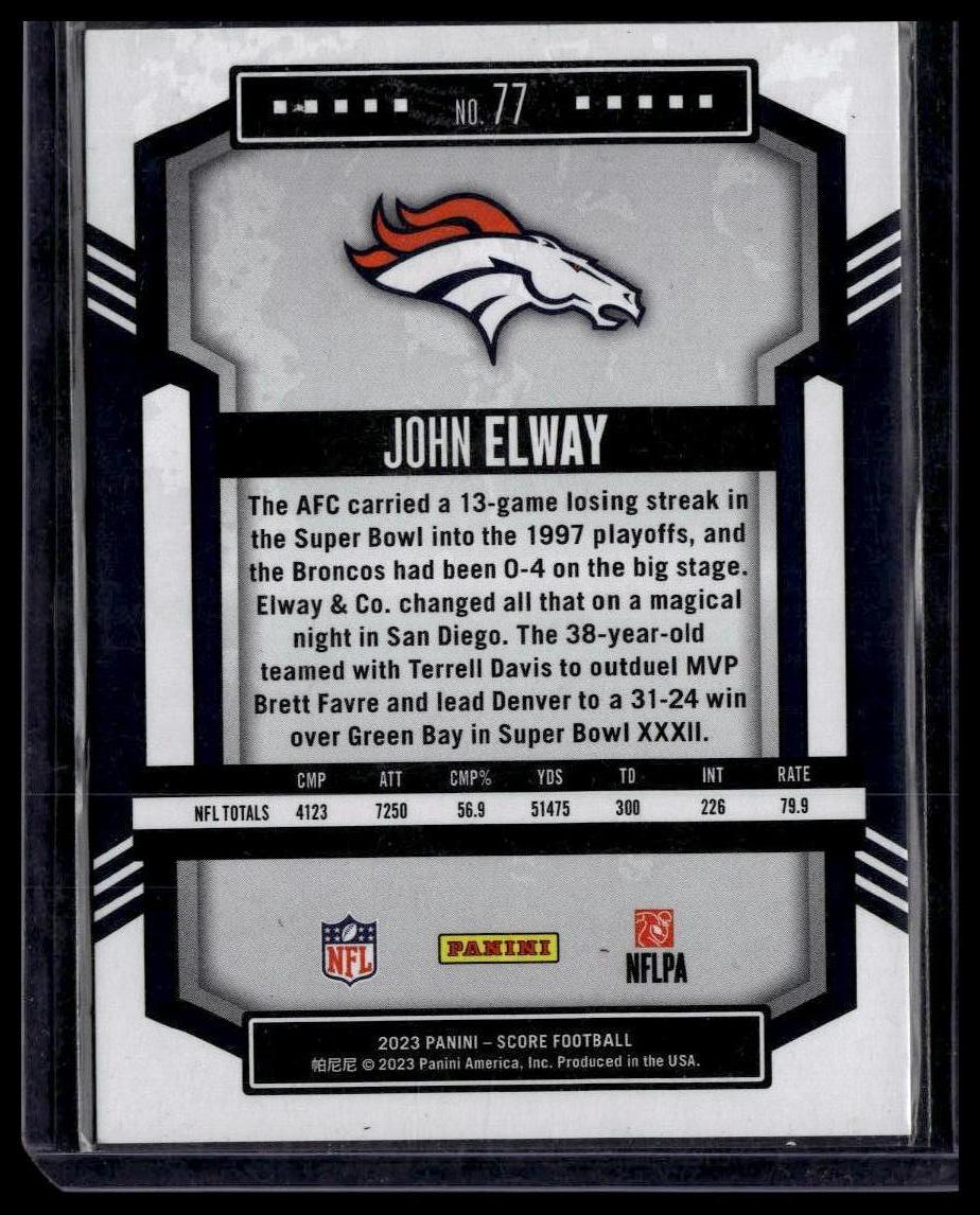 2023 Score #77 John Elway Lava #/565