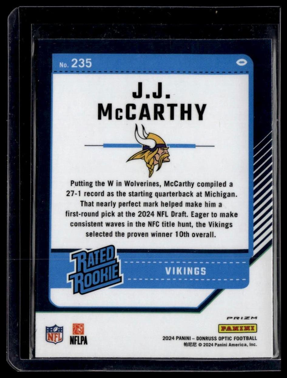 2024 Donruss Optic #235 J.J. McCarthy Purple Shock