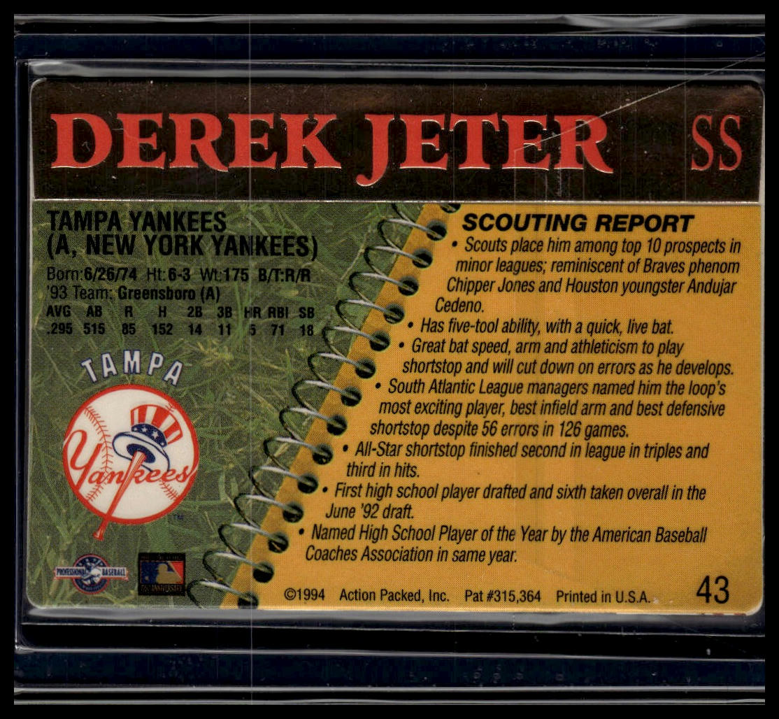 1994 Action Packed Minors #43 Derek Jeter
