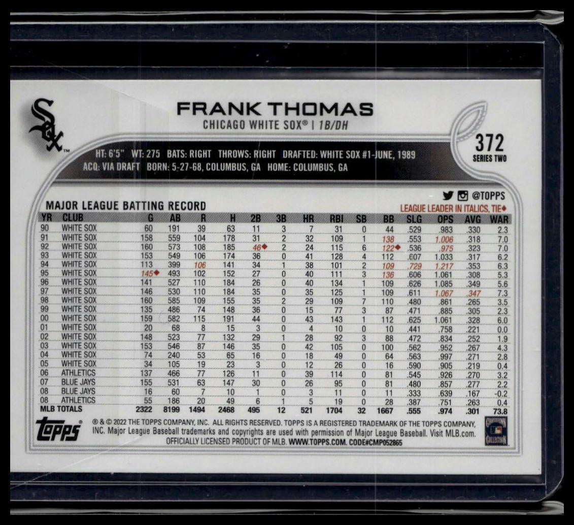 2022 Topps #372b Frank Thomas