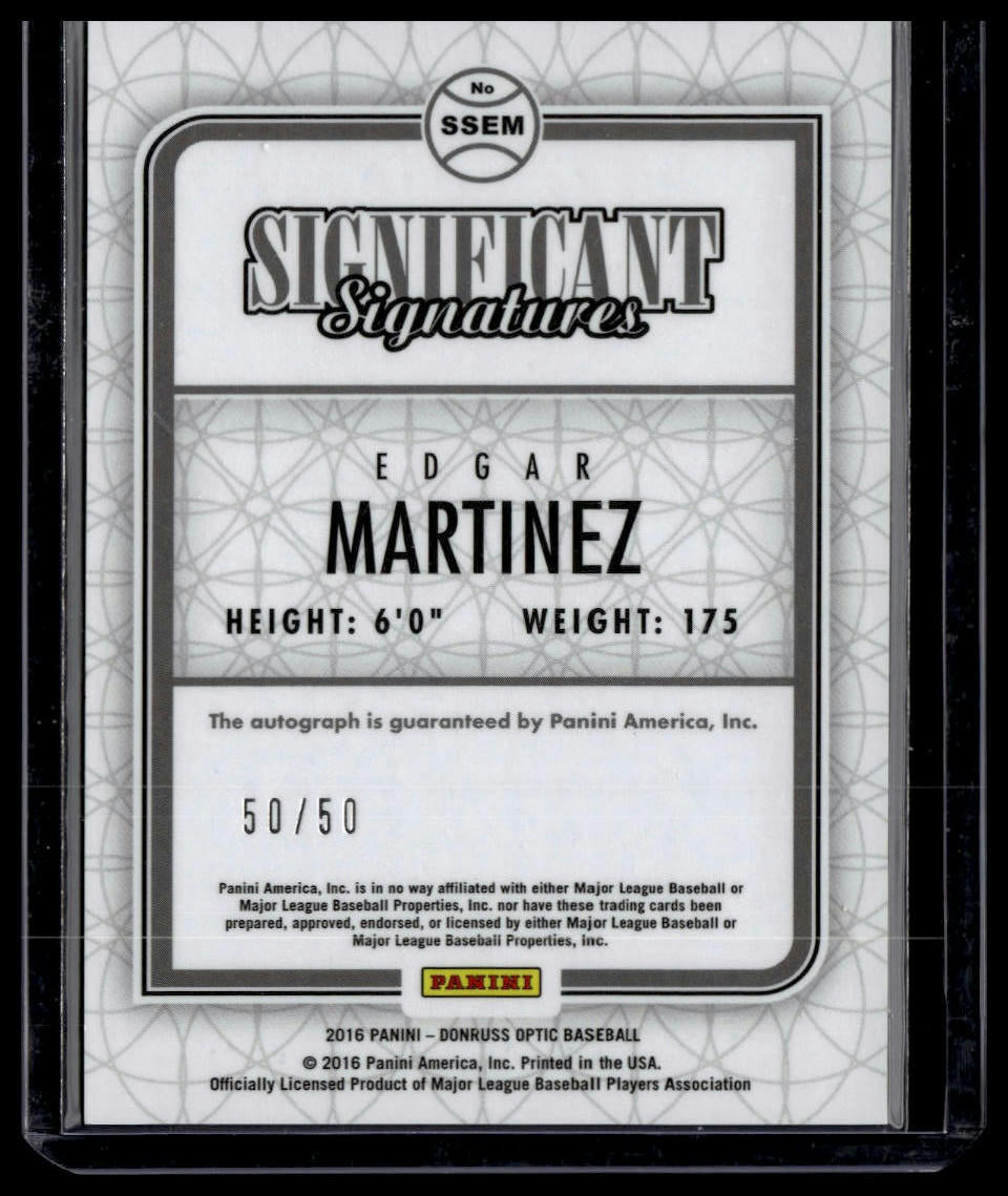 2016 Donruss Optic #SSEM Edgar Martinez Significant Signatures Blue #/50