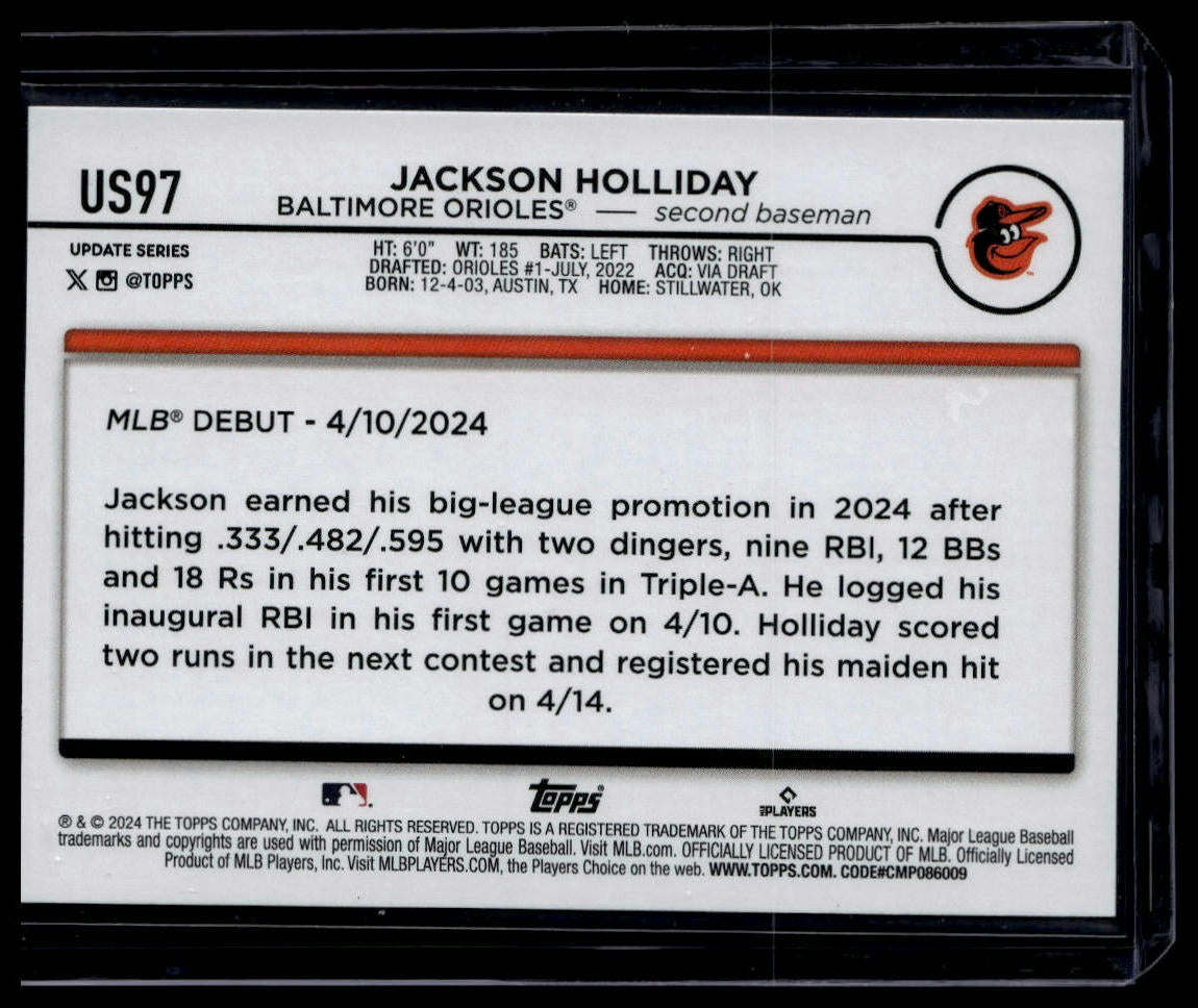 2024 Topps Update #US97 Jackson Holliday
