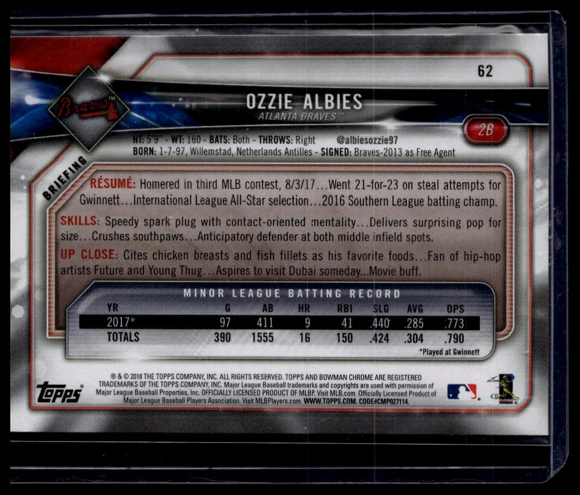 2018 Bowman #62 Ozzie Albies